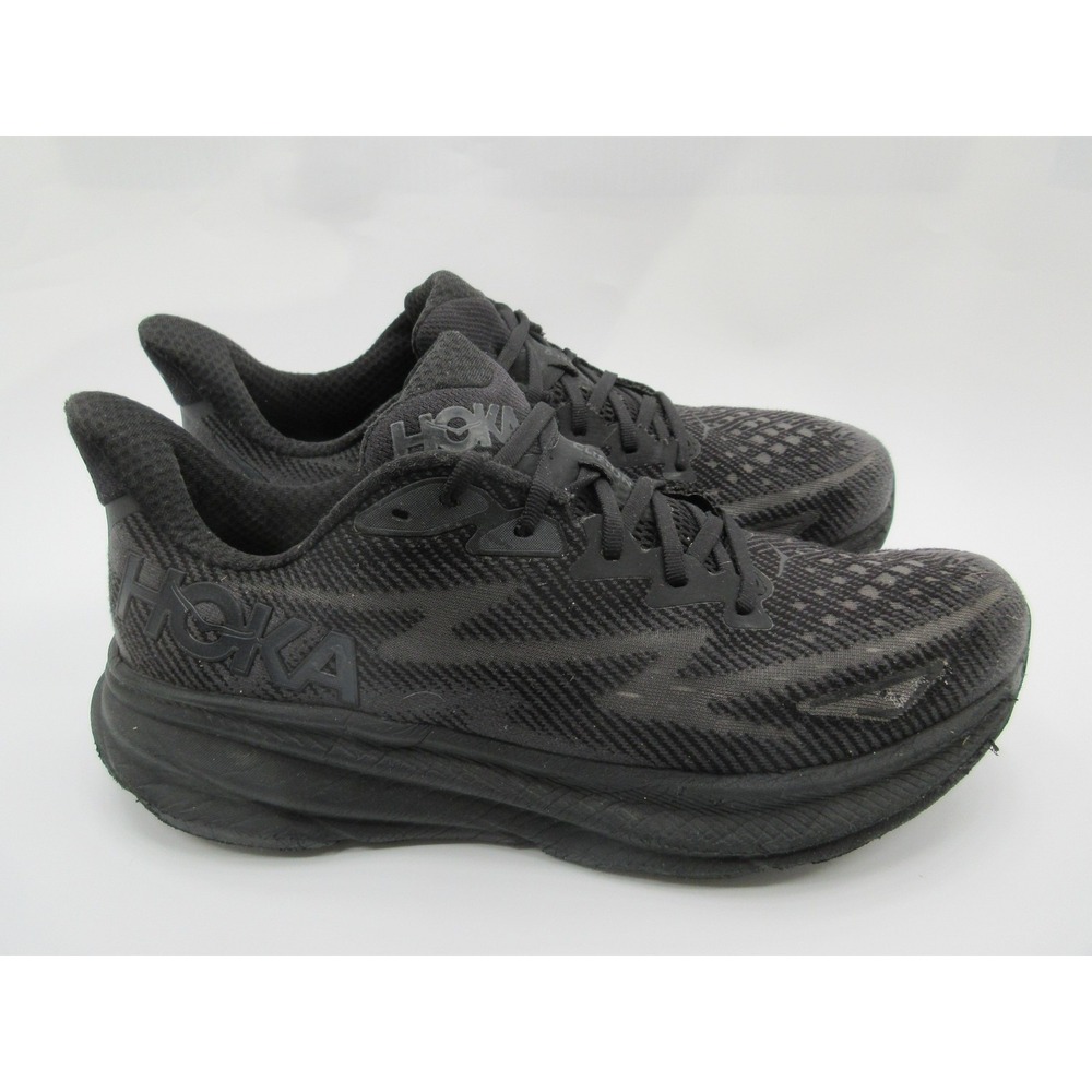 Hoka One One Clifton 9 Shoes Mens Size 11.5 Black Road Running Sneakers 1127895